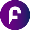 A logo that is a purple circle with a stylized F in it.